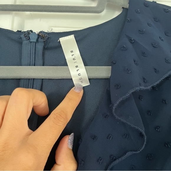 Navy Tie Front Romper - Picture 5 of 9